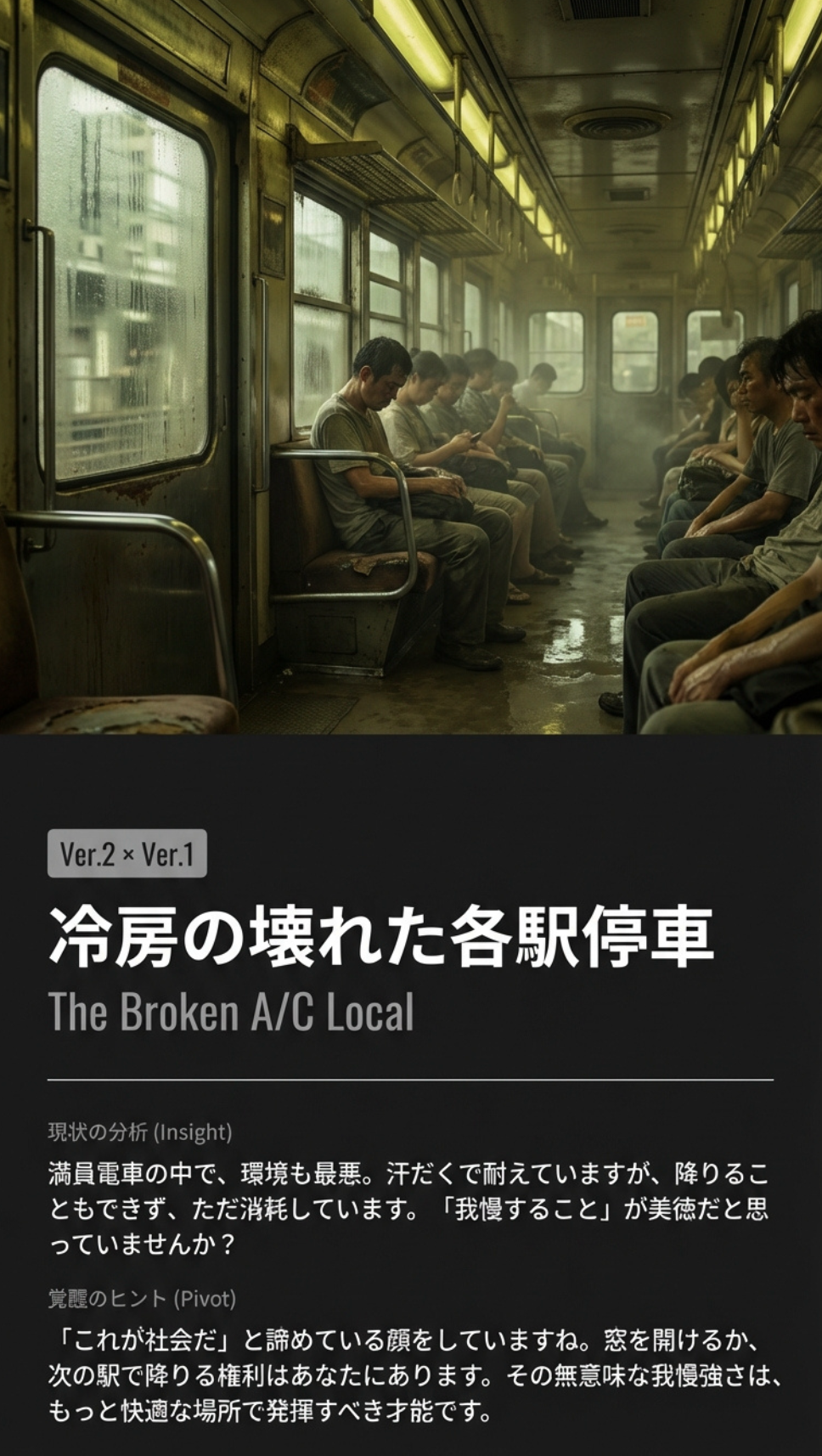 冷房の壊れた各駅停車