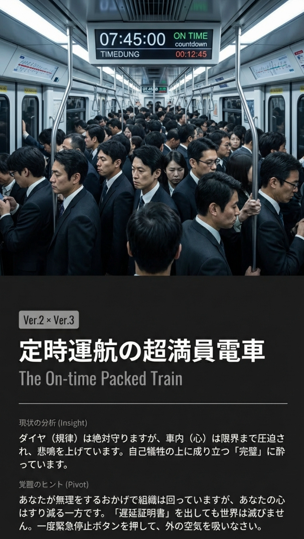 定時運航の超満員電車